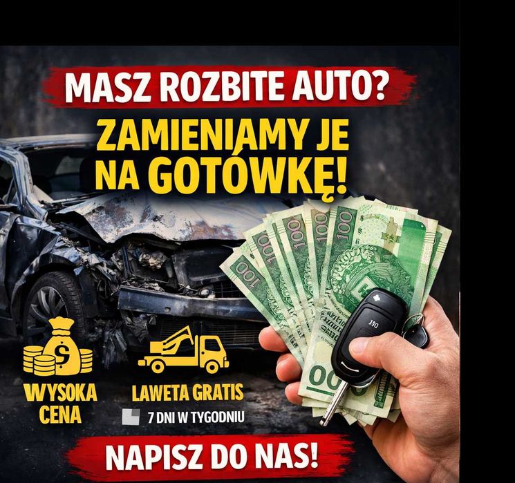 Skup aut powypadkowych rozbitych uszkodzonych angliki autolaweta 24h/7