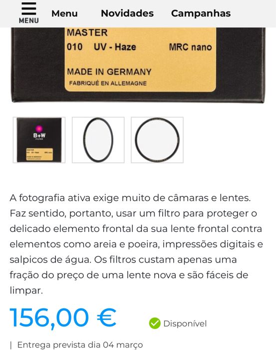 B+W Filtro UV-Haze 010 Master MRC nano 82mm