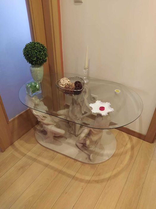 Mesa de centro em Marfinite e Vidro