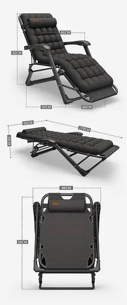 Розкладне крісло шезлонг садовий із подушкою WCG FCB-S06PP