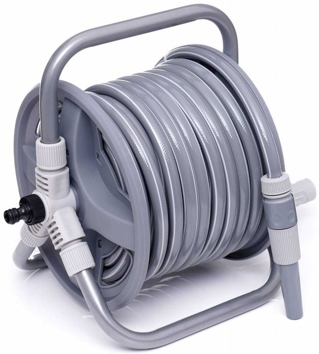 Stojak z wężem ogrodowym 1/2" wąż ogrodowy 40m + przyłącze 2m KD2080