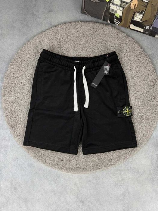 Новые Шорты Stone Island Cotton 100% | Спортивні Шорти Стон Айленд Чорні