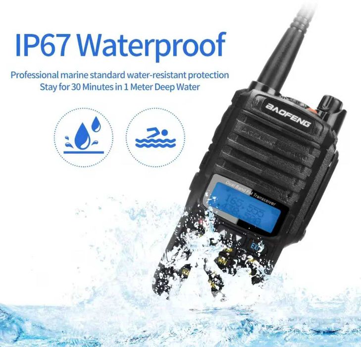 Радіостанція IP67 Baofeng UV-9R +  UHF VHF FM міцний корпус MIL Нова