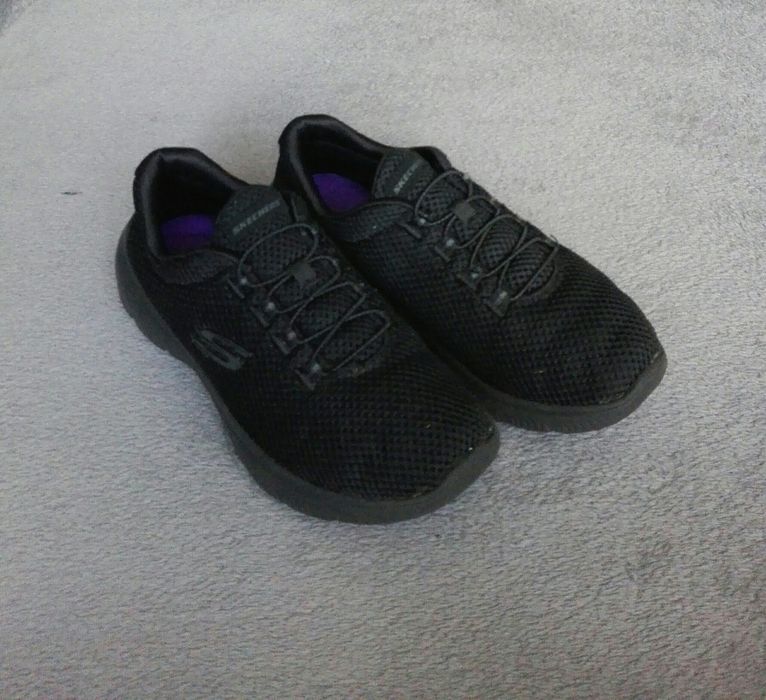 Skechers oryginalne czarne buty sportowe adidasy wsuwane rozm 37