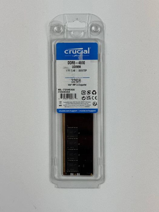 Оперативна пам'ять Crucial DDR5 DIMM 32GB 4800MHz (CT32G48C40U5)