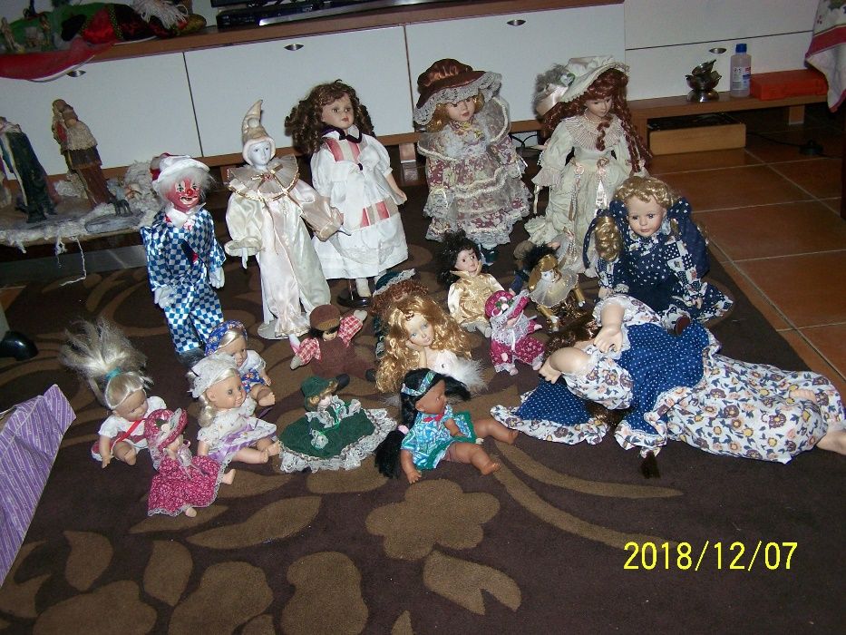 coleçao bonecas e palhaços de porcelana raros