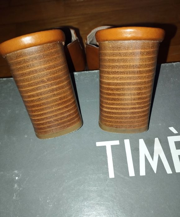 Klapki typu mule na wysokim obcasie z odkrytą pięta rozmiar 35,5 wiosn