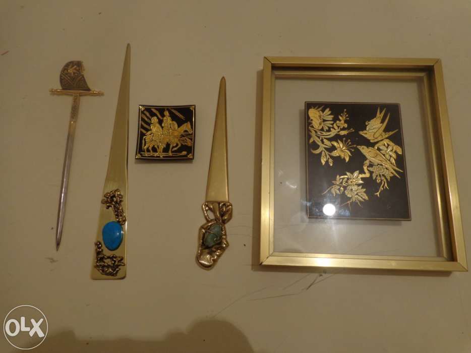 Biblot-abre carta e quadro conjunto- pintado á mão