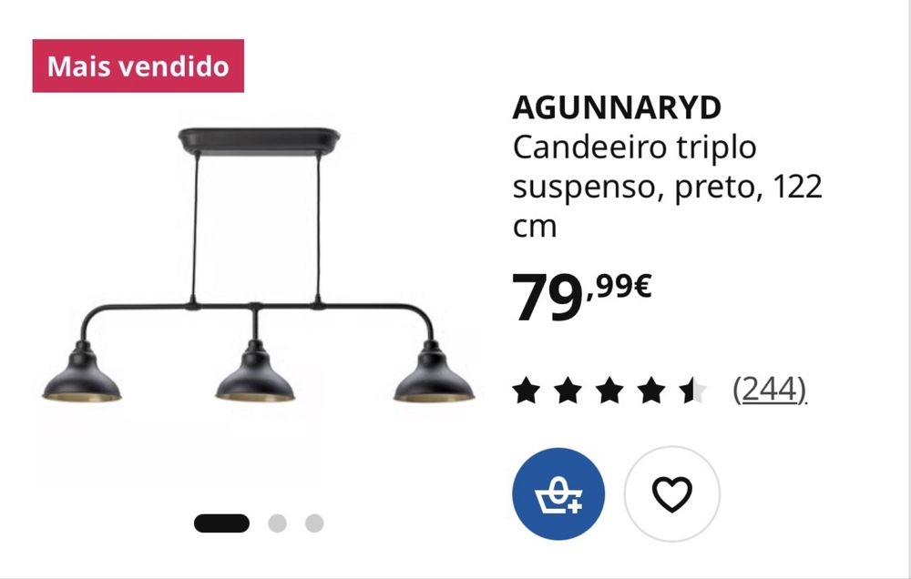 Candeeiro teto IKEA