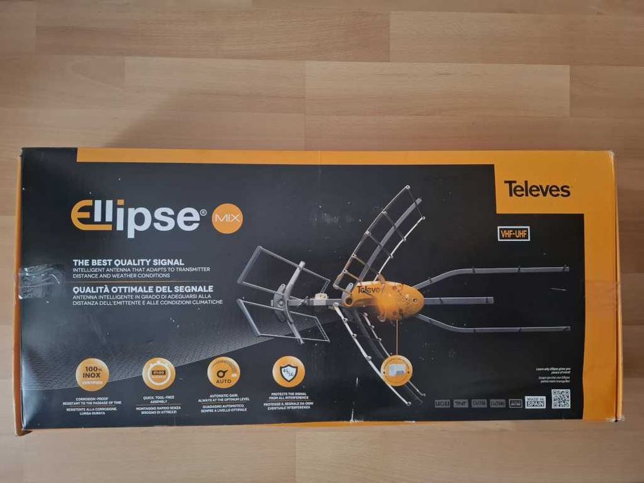 Nowa Antena DVB-T Televes Ellipse MIX (UHF + VHF) + Zasilacz + GRATIS!