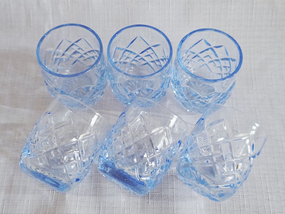Kieliszki kryształowe 6 szt. Kolorowy kryształ niebieskie Niemen