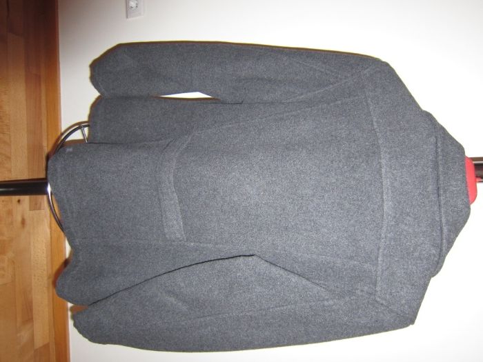 Casaco de Senhora de Inverno Cinzento Escuro de Botões e com Bolsos Fo