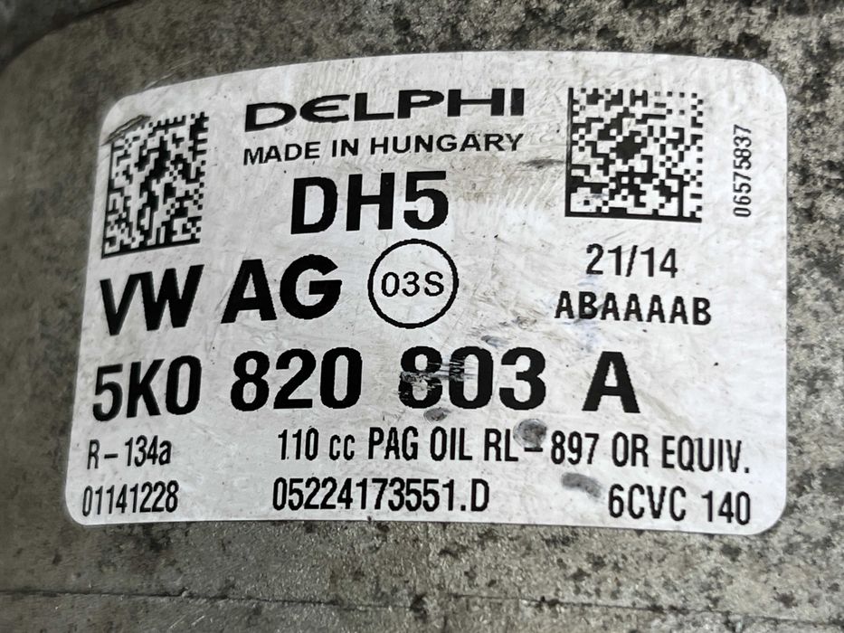 Компресор Кондиціонера Audi A3 Seat Altea Leon Toledo Skoda Octavia SuperB Caddy 3