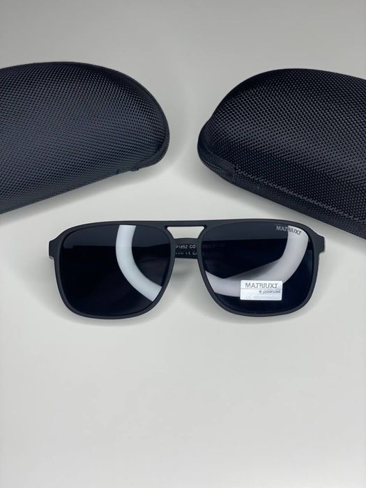 Matrix окуляри чоловічі сонцезахисні чорні матові глянцеві Polarized UV400 окуляри від сонця для водіння стильні сучасні 1852