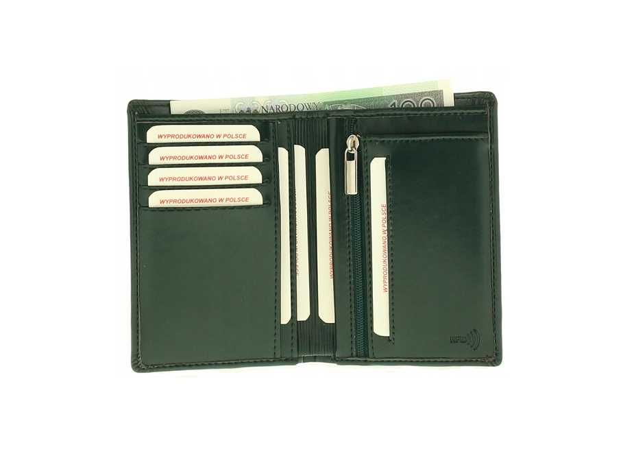 Wiśniowa okładka na dokumenty okładka na karty skóra RFID