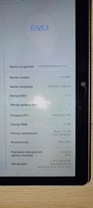 Tablet Huawei Media pad T3 10