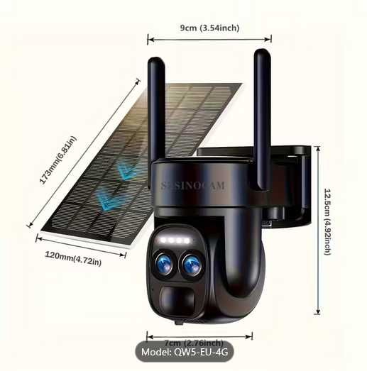 Kamera zasilana energią słoneczną Wifi,karta pamięci