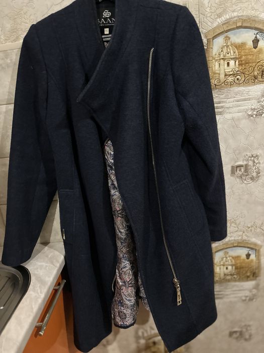 Пальто осеннее весенее синее кашемировое