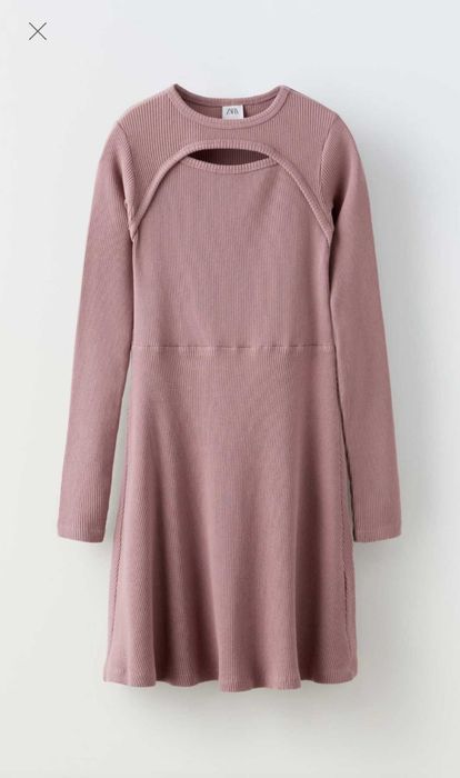 Сукня ZARA тепле плаття в смужку рубчик платтячко плаття світшот h&m