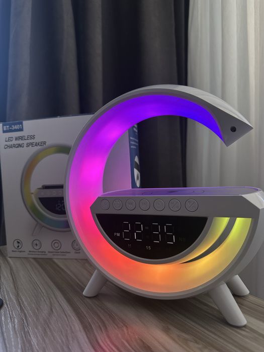 Безпровідна зарядка + колонка + нічник 6 в 1