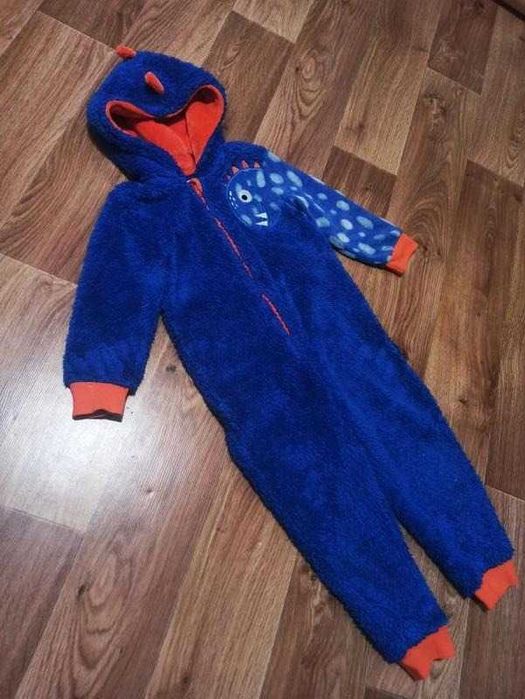 Тепла махрова піжама ромпер на хлопчика зріст 104 110