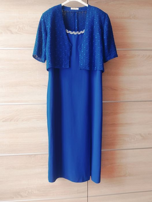 Długa sukienka chabrowa sukienka na wesele  sukienka maxi