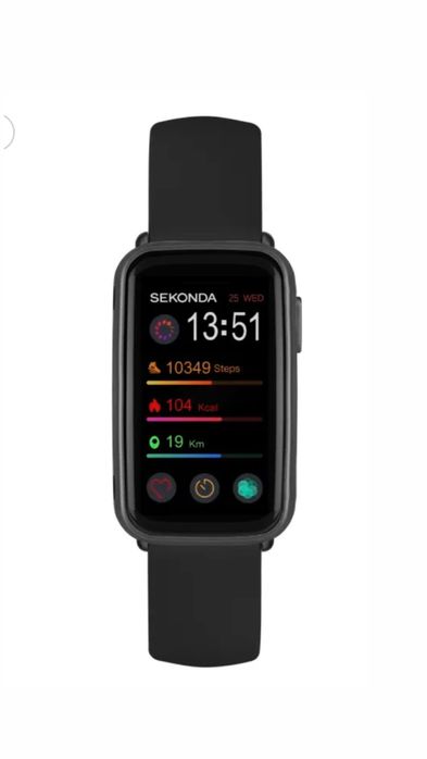 Nowy smartwatch Sekonda Track 26mm czarny silikonowy pasek