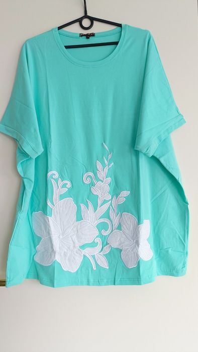 Bluzka plus size bawełna kwiaty 50/52/54