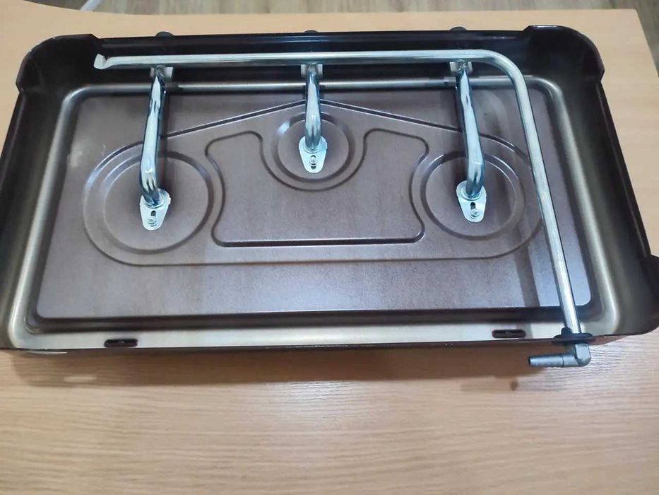 Настільна газова плита 3 конфорки таганок під балон