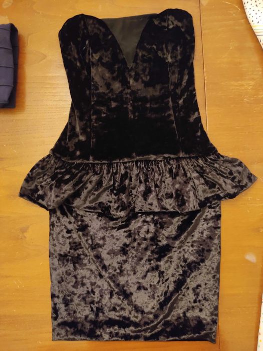 Vestido Veludo Bershka XS