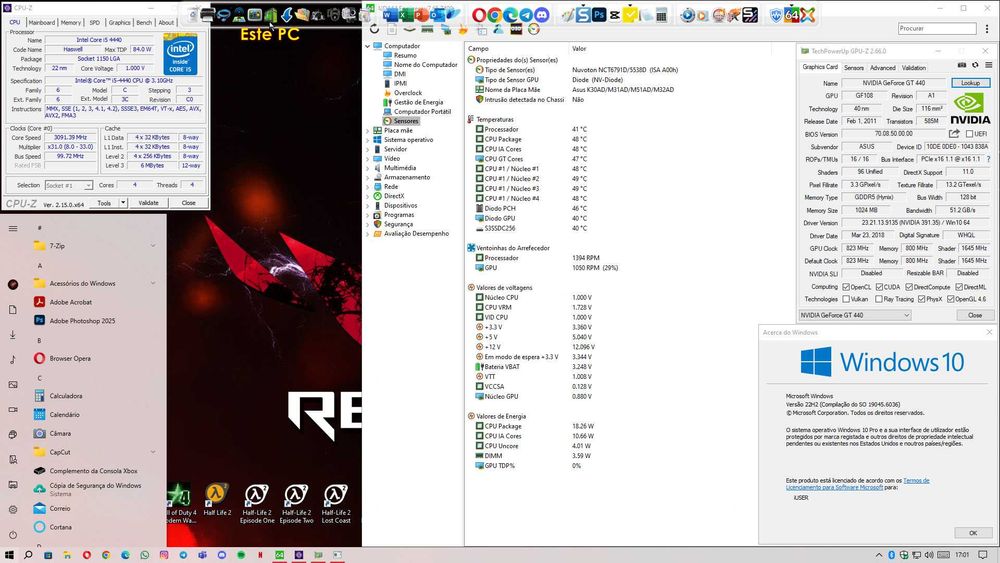 ASUS Desktop PC with Intel Core i5-4440 + 27" Monitor + Razer Ornata V2 Keyboard64283843261443124