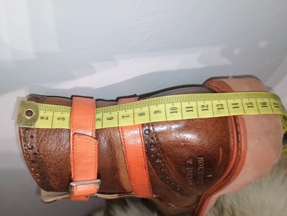 Botki brązowe z pomarańczą skóra naturalna Malvin&Hamilton 41 /27 cm