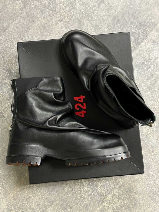 424 MARATHON BOOT back zip черевики чоботи чорні ботинки черные