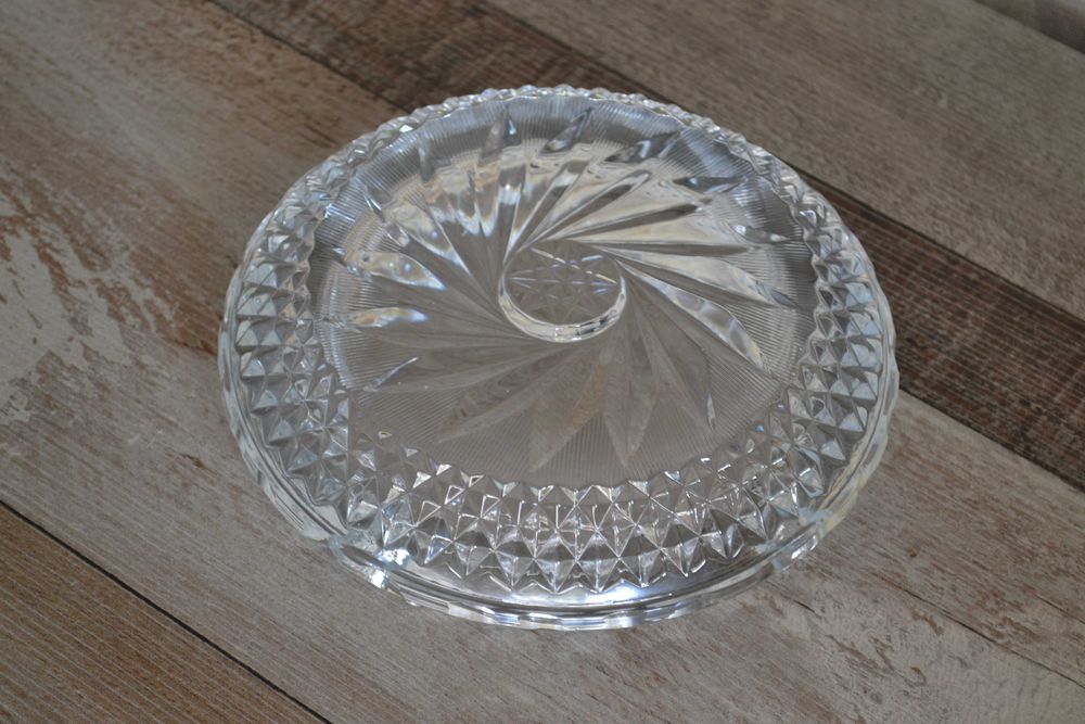 Piękna duża kryształowa popielniczka 1,7kg wagi PRL lata 70-te