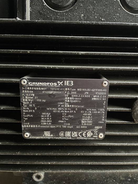 Grundfos 65-160/177 AAF2AESBQQEPW1 18kw silnik ekeltryczny