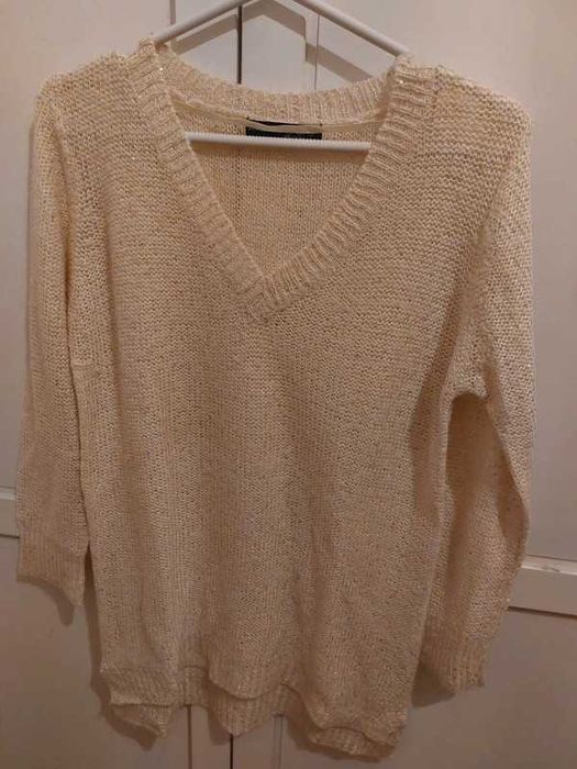 Camisola com brilho beje