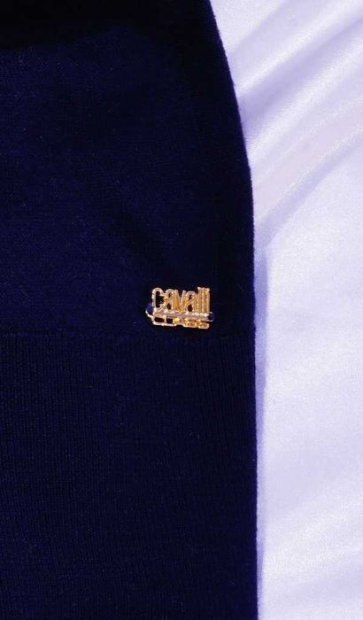ROBERTO CAVALLI CLASS sweter merino L/XL granat moschino celine sander helmut lang lanvin versace paul smith prada