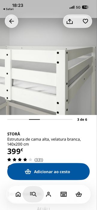 Cama alta ikea branca