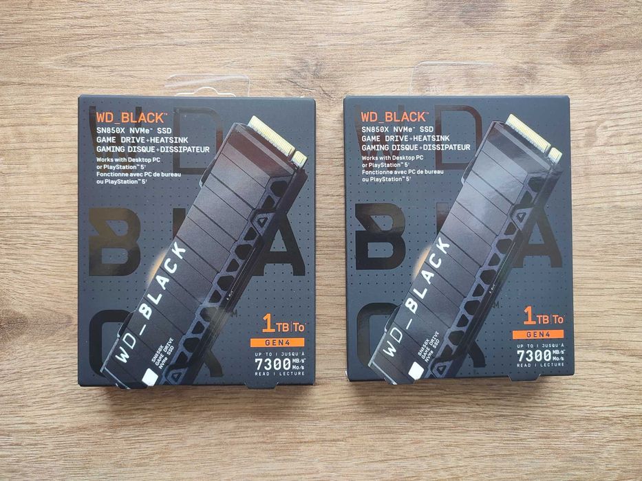 Dwa dyski SSD WD Black SN850X 1TB z radiatorem. m.2 NVMe PCIe 4.0. PS5