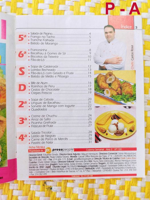 RECEITAS DE COZINHA – Pack A  - Revista Cozinha Semanal