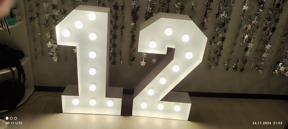 Светящиеся цифры, 1 метр, объемные