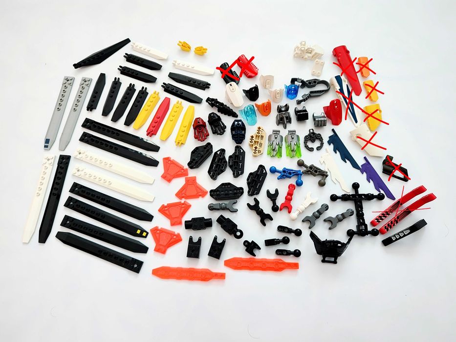 Mix klocki Lego Bionicle, różne elementy od zestawów Hero Factory