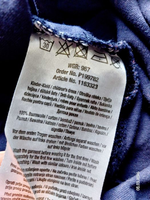 Wygodna dziewczęca sukienka dla dziewczynki 146 bawelna 100%