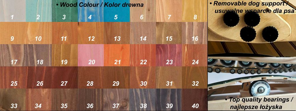 Drewniana bieżnia dla psa, dog treadmill - napęd pasowo-łożyskowy