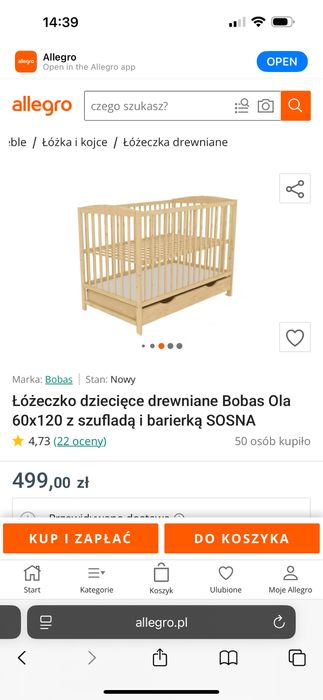 Łóżeczko z materacem