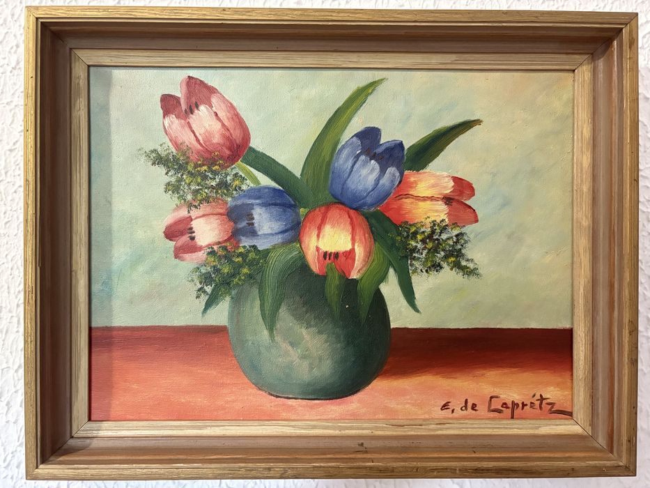 Elis Gotthard de Carpetz - Stary Obraz Olejny  na Płotnie, Notowany