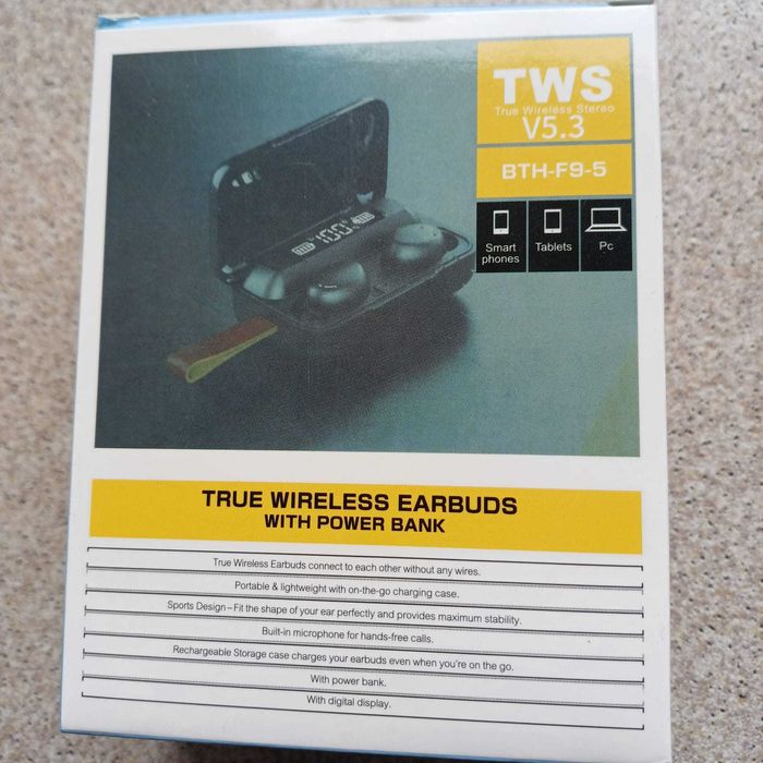 Słuchawki bezprzewodowe dokanałowe TWS 5.3 NOWE