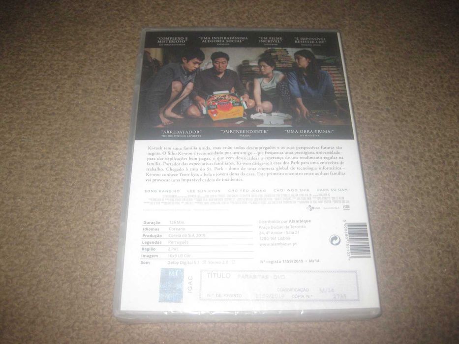 DVD "Parasitas" de Bong Joon-ho/Selado/Raro!