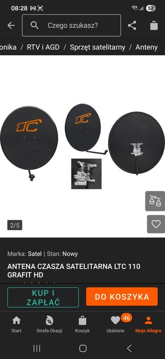 Sprzedam antena satelitarna LTC grafit 110