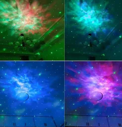 ZESTAW Projektor gwiazd rzutnik nieba lampka nocna LED relaksacyjna